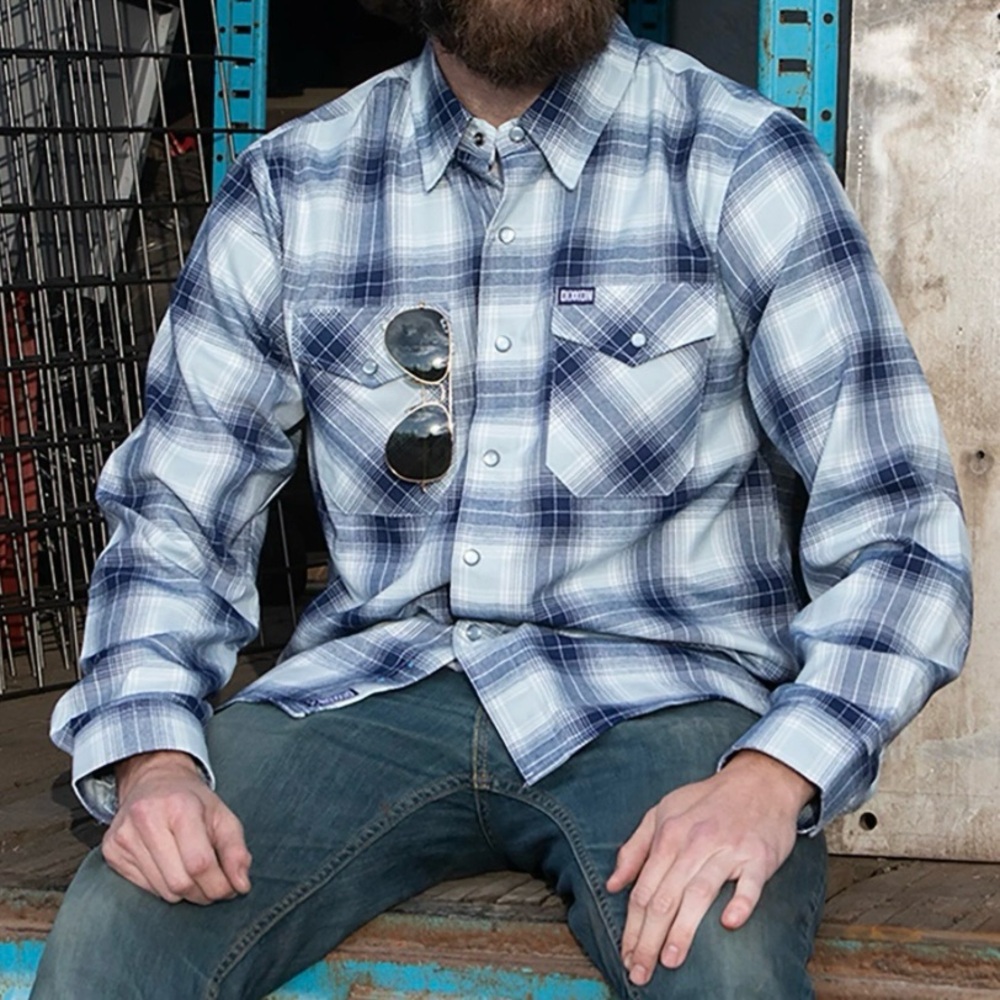 NWT-Dixxon The Undertow Blue Plaid Flannel Shirt